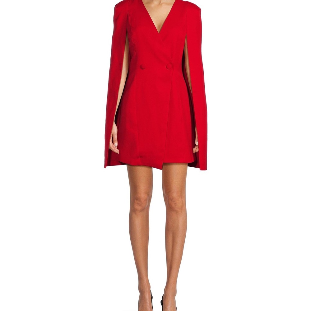 NWOT Adelyn Rae Red Cape Cocktail Dress
